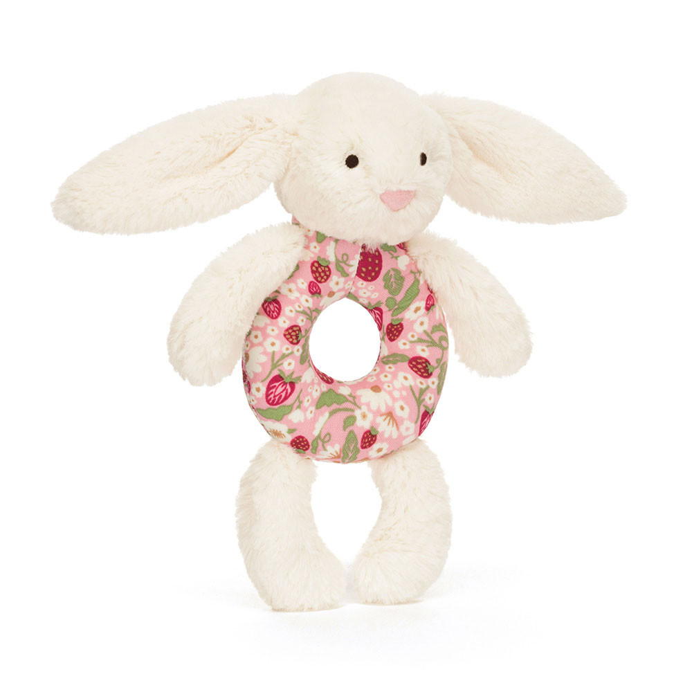 Blossom Cream Bunny ‘Berry- Ring Rattle