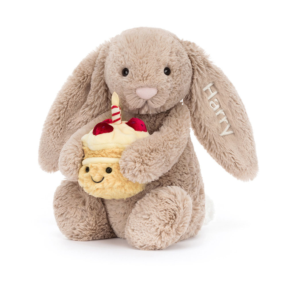 Personalized Bashful Beige Bunny ‘Birthday-